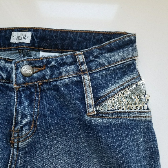 sequin embellished jeans